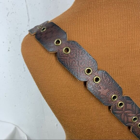 Handmade Upcycled Material & Leather Southwest Crossbody Bag - Picture 5 of 13